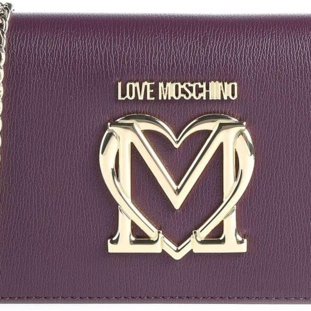 Love Moschino Plum crossbody with Gold Accents